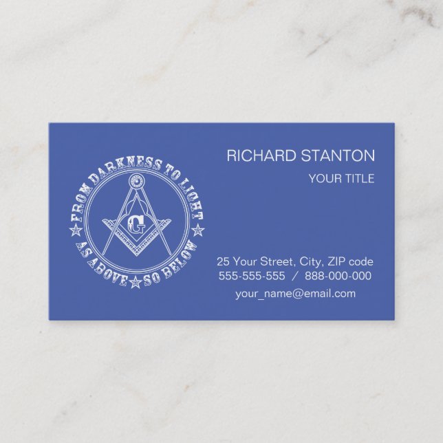 Carte De Visite Symbole franc-maçonnerie (Devant)