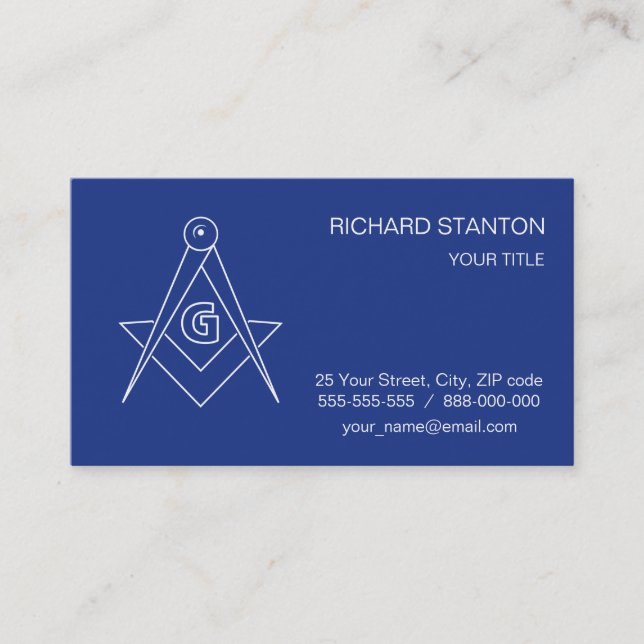 Carte De Visite Symbole franc-maçonnerie (Devant)