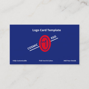 Carte De Visite Symbole géoglyphe bleu rouge Logo d'oeufs cosmique