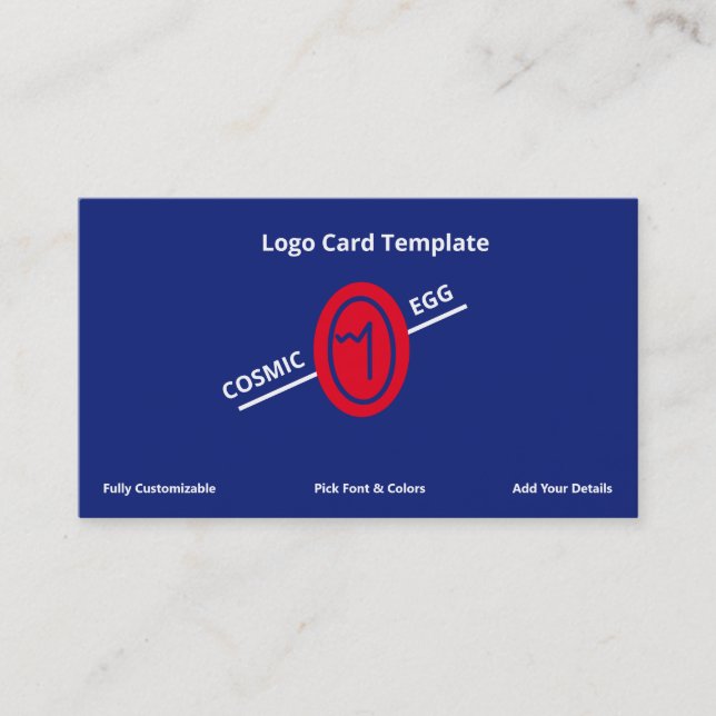 Carte De Visite Symbole géoglyphe bleu rouge Logo d'oeufs cosmique (Devant)