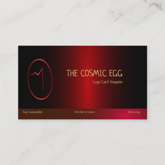 Carte De Visite Symbole géoglyphe métallique rouge Logo d'oeuf cos (Devant)