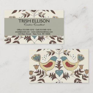 Carte De Visite SYMBOLE Hex Amish néerlandais Pennsylvanie Bird Am