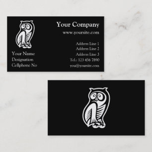Carte De Visite Symbole hibou blanc