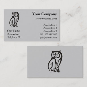 Carte De Visite Symbole hibou noir