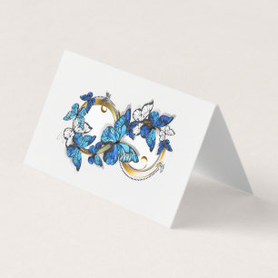 Carte De Visite Symbole infini de papillons Morpho bleus