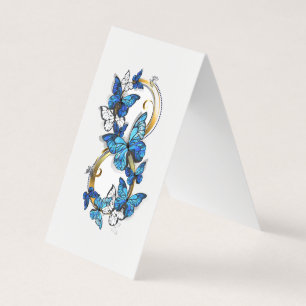 Carte De Visite Symbole infini de papillons Morpho bleus