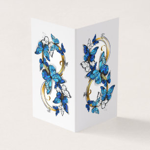 Carte De Visite Symbole infini de papillons Morpho bleus