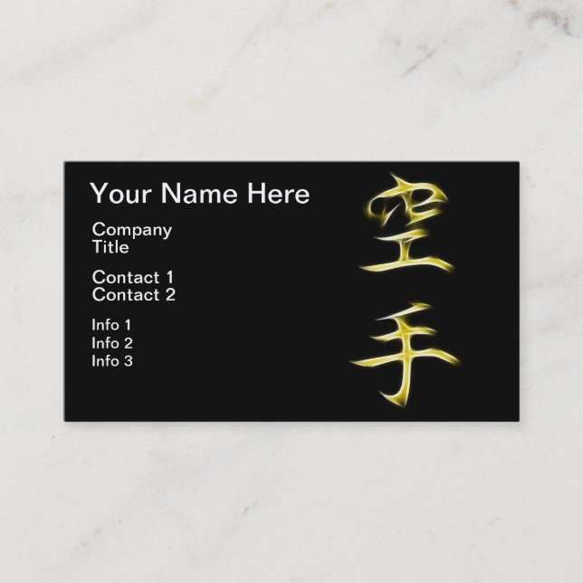 Carte De Visite Symbole japonais de calligraphie de kanji de (Devant)