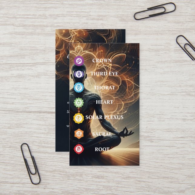 Carte De Visite Symbole moderne 7 chakras (Devant/Arrière en situation)