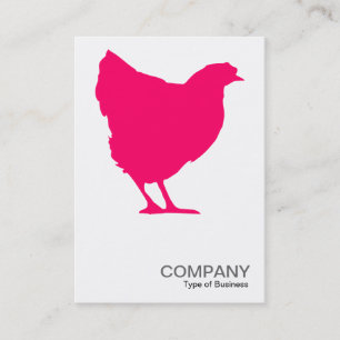 Carte De Visite Symbole Néon Rouge Hen - Blanc (Eggshell)