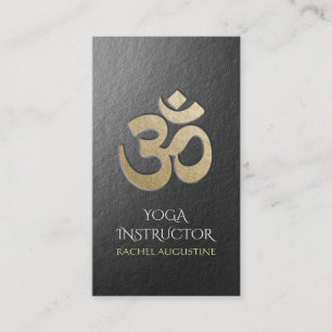 Carte De Visite Symbole OM en noir et or intégré instructeur de Yo