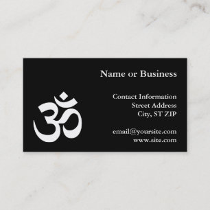 Carte De Visite Symbole Om noir et blanc