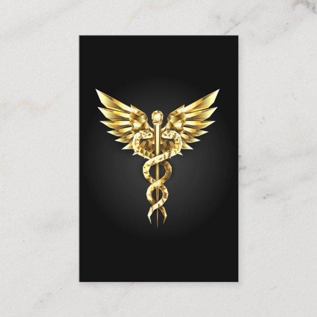 Carte De Visite Symbole Polygonal Or Caduceus (Devant)