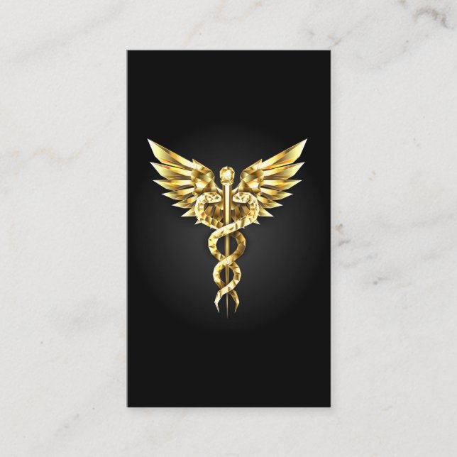 Carte De Visite Symbole Polygonal Or Caduceus (Devant)