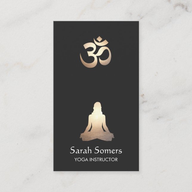 Carte De Visite Symbole Pose Om de méditation Yoga (Devant)