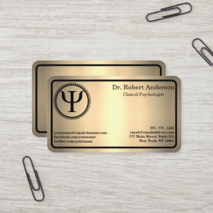 Carte De Visite Symbole Psi de psychologie Psychologue clinicien