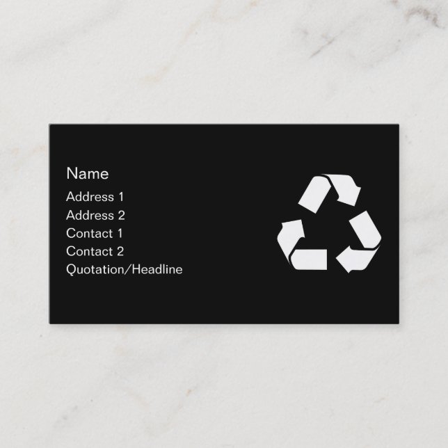 CARTE DE VISITE SYMBOLE RECYCLE (Devant)