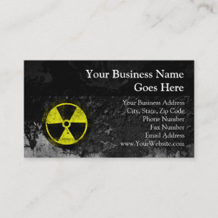 Carte De Visite Symbole Rétro Radioactif Grunge