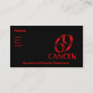 Carte De Visite Symbole rouge d'horoscope de Cancer