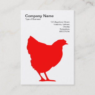 Carte De Visite Symbole rouge Hen - Noir sur Blanc