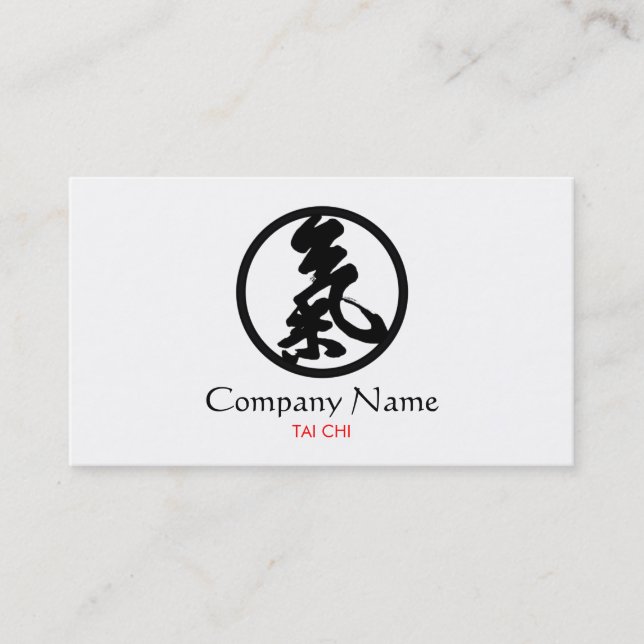 Carte De Visite Symbole Tai Chi Yoga et Méditation Blanc (Devant)