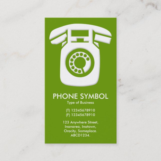 Carte De Visite Symbole téléphonique - Vert (669900) (Devant)