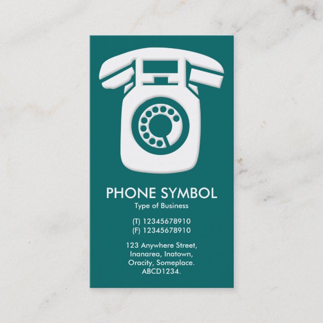 Carte De Visite Symbole téléphonique - Vert Turquoise (006666) (Devant)
