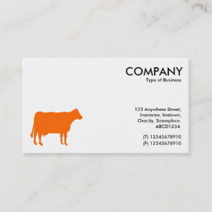Carte De Visite Symbole Vache orange - Blanc