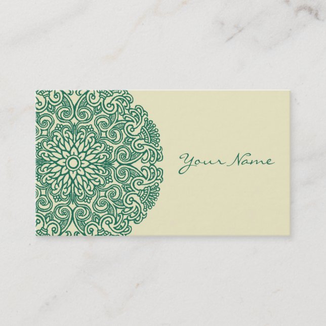 Carte De Visite Symbole vert de l'univers Mandala (Devant)