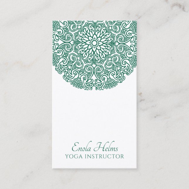 Carte De Visite Symbole vert de l'Univers Mandala Instructeur de Y (Devant)