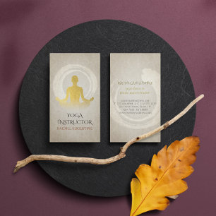 Carte De Visite Symbole ZEN de pose de yoga de méditation en feuil
