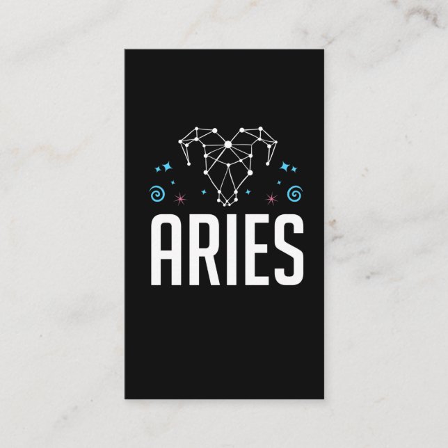 Carte De Visite SYMBOLE Zodiaque Aries Constellation d'Horoscope (Devant)