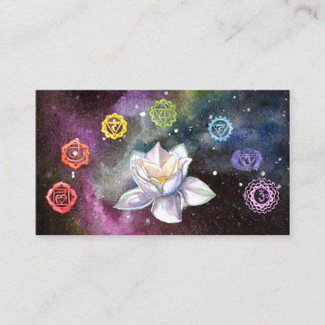 Carte De Visite *~* Symboles cosmiques du chakra céleste Lotus Cos (Devant)