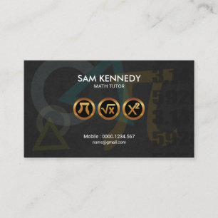 Carte De Visite Symboles de maths d'or professionnel Icônes Math 