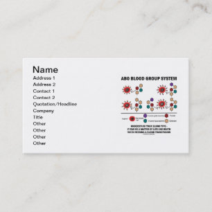 Carte De Visite Système de groupe sanguin d'ABO (groupes sanguins)