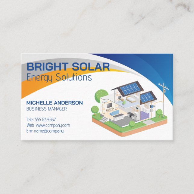 Carte De Visite Système domestique de cellules à énergie solaire (Devant)