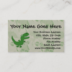 Carte De Visite T-Rex Tyrannosaurus Rex Dinosaur Cartoon Enfants G