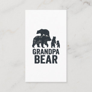 Carte De Visite T-shirt ours papy gravure vintage famille ours D