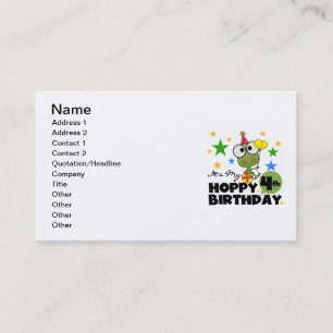 Carte De Visite T-shirts et cadeaux 4th Birthday Frog Hoppy