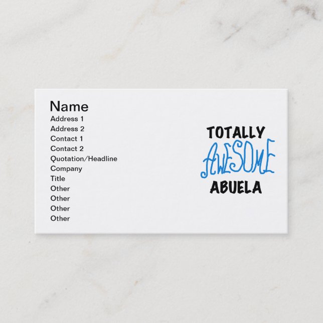 Carte De Visite T-shirts et cadeaux bleus totalement (Devant)