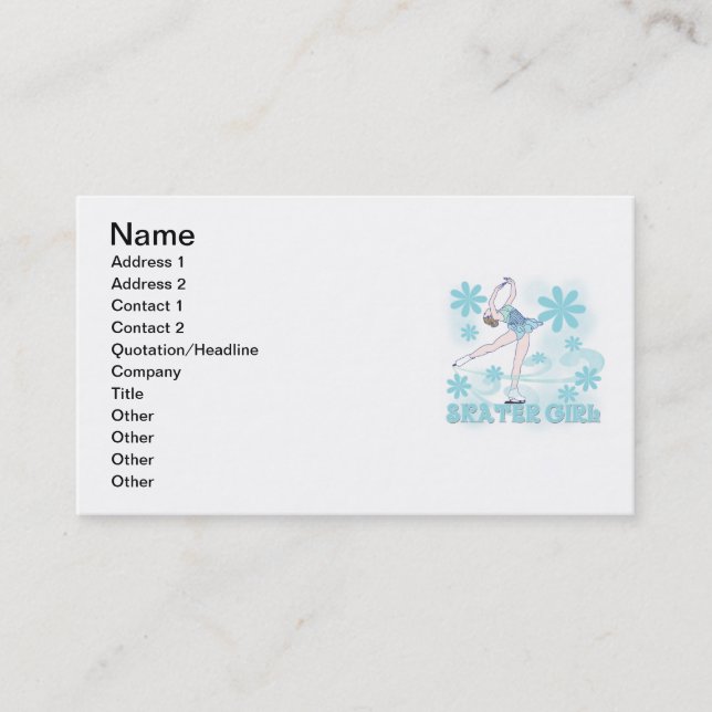 Carte De Visite T-shirts et cadeaux de fille de patineur (Devant)