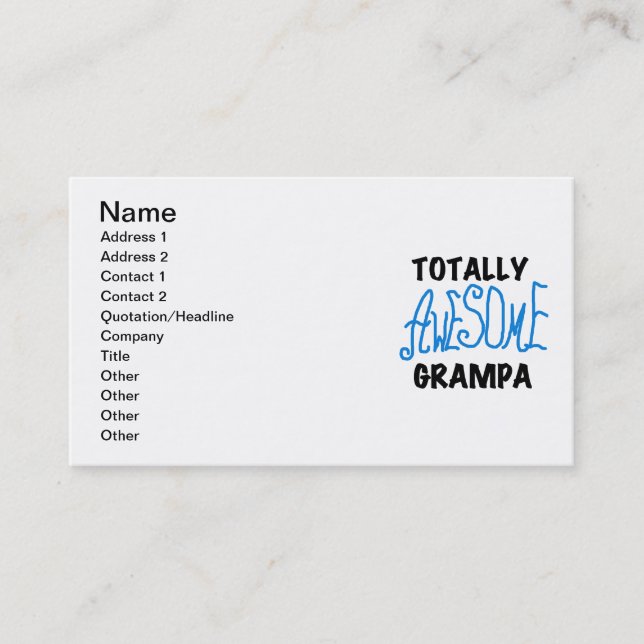 Carte De Visite T-shirts et cadeaux de Grampa bleu absolument géni (Devant)