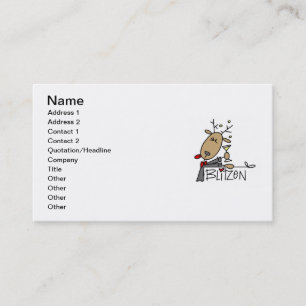 Carte De Visite T-shirts et cadeaux de Noël de renne de Blitzen
