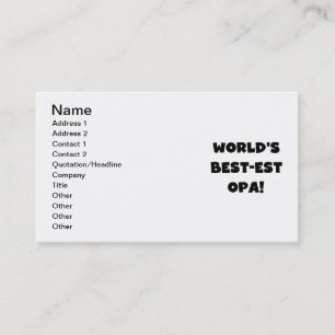 Carte De Visite T-shirts et cadeaux du meilleur opa Black Text au 