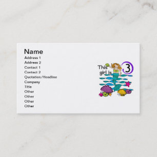Carte De Visite T-shirts et cadeaux Mermaid 3e anniversaire