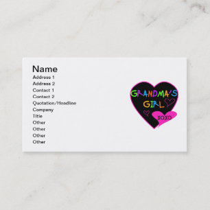 Carte De Visite T-shirts et cadeaux pour filles de grand-mère de c