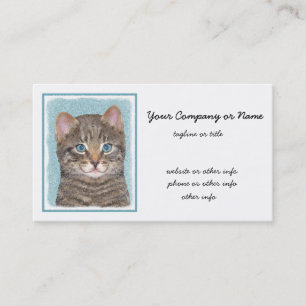 Carte De Visite Tabby Gris Peinture Chat - Cute Original Art Chat