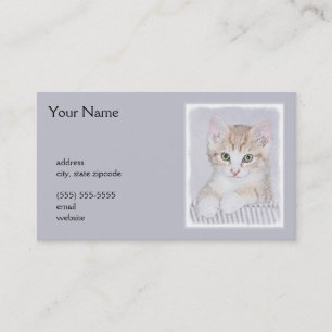 Carte De Visite Tabby Orange Kitten Peinture - Art Chat original