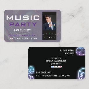 Carte De Visite Table de DJ Musique Noir & Blanc Minimaliste Moder