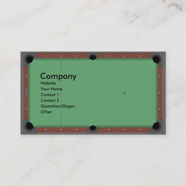 Carte De Visite Table de pool (Devant)